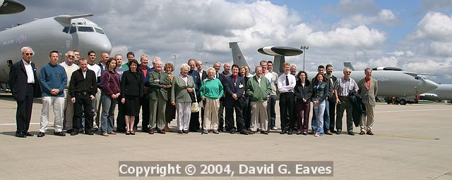 Group Photo by the E3-D Sentry aircraft RAF Waddington - Whitworth Society Summer Meeting 2004