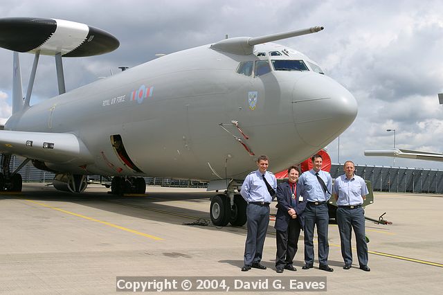 The president and RAF guides by the E3-D Sentry aircraft RAF Waddington - Whitworth Society Summer Meeting 2004