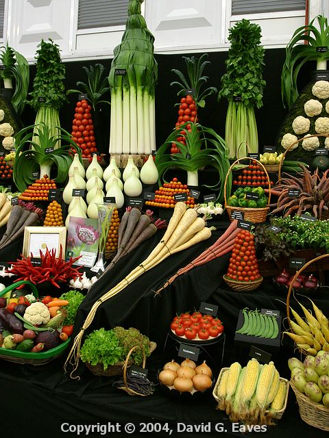 Chelsea Flower Show\nGrand Pavilion - Vegetable Display, Medwyns of Anglesey